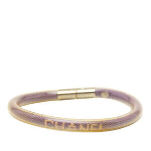 CHANEL Sport Line Logo Bracelet A14517 Purple Clear Gold Vinyl Plated Women's